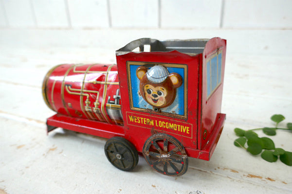 Western Locomotive ジャンク品・クマ・ブリキ玩具・ビンテージ・機関車・TOY