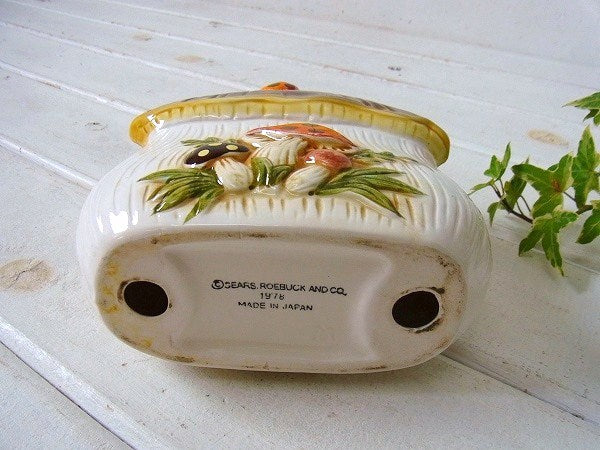 【Sears】シアーズ・きのこモチーフ・陶器製・70'sヴィンテージ・ナプキンホルダー USA
