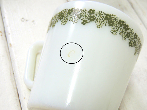 【PYREX】オールドパイレックス・スプリングブロッサム・マグカップ・食器・ミルクガラス②