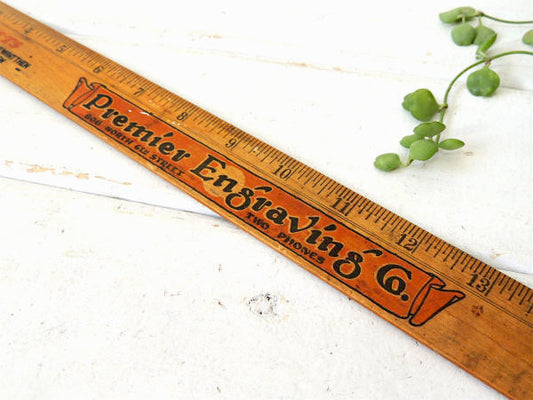 【ARTISTS/PHOTOGRAPHERS】アドバタイジング・木製ルーラー・アンティーク・定規