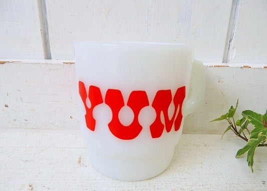 【Fire King】ファイヤーキング・YUM YUM・アドバタイジング・マグカップ/ヤムヤム