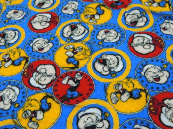 【ポパイ】アメコミ・ベビーサイズ・フランネル素材・ユーズドシーツ(ボックスタイプ)