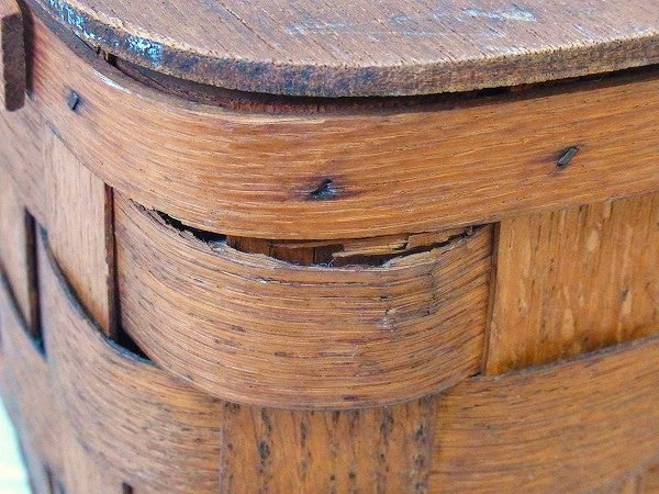 木製・アンティーク・ピクニック・バスケット/ウッドバスケット USA