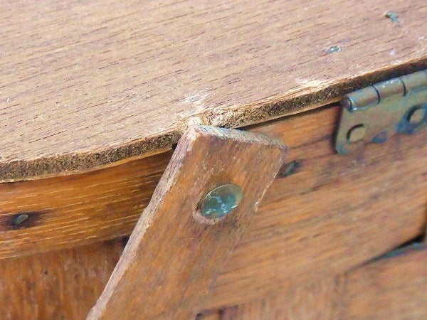 木製・アンティーク・ピクニック・バスケット/ウッドバスケット USA