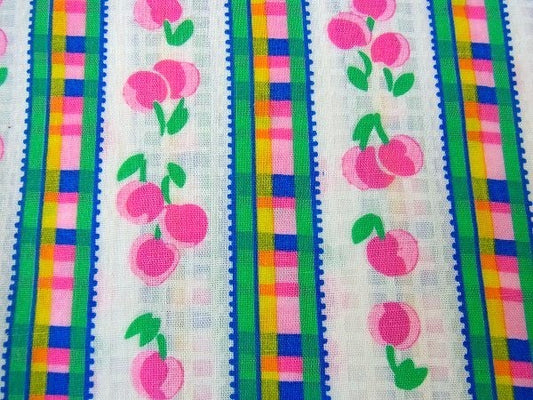 チェリー/さくらんぼ柄・デッドストック・ヴィンテージ・ファブリック/生地　USA