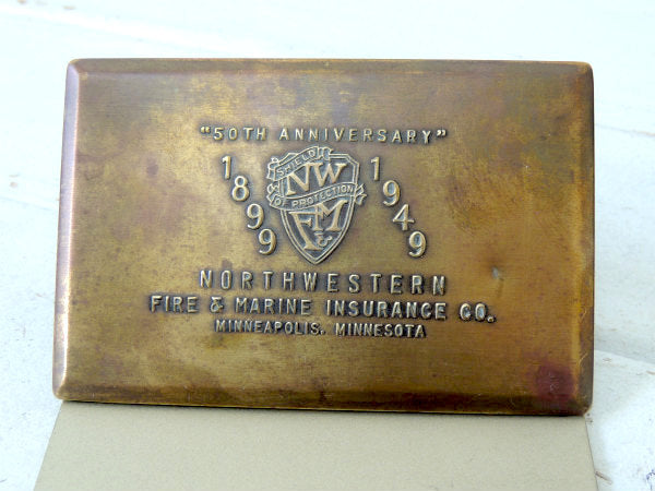 1899~1949s 50周年記念 FIRE&MARINE 保険会社 アドバタイジング アンティーク バインダー クリップ