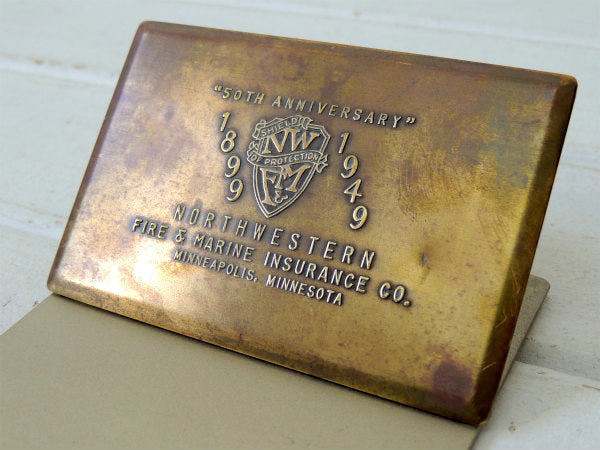 1899~1949s 50周年記念 FIRE&MARINE 保険会社 アドバタイジング アンティーク バインダー クリップ