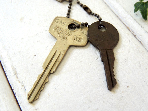 【1953s・CALIF】カリフォルニア・ナンバープレート型 ・ビンテージ・キーホルダー・鍵付き