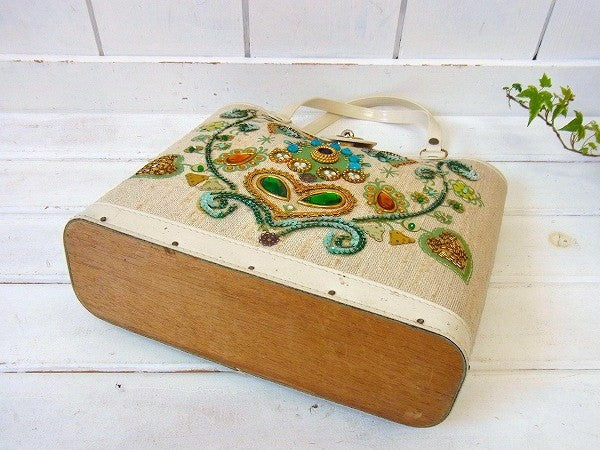 装飾 スパンコール US ラインストーン ゴージャス 花柄・ヴィンテージ・ジュエリーバッグ・鞄・