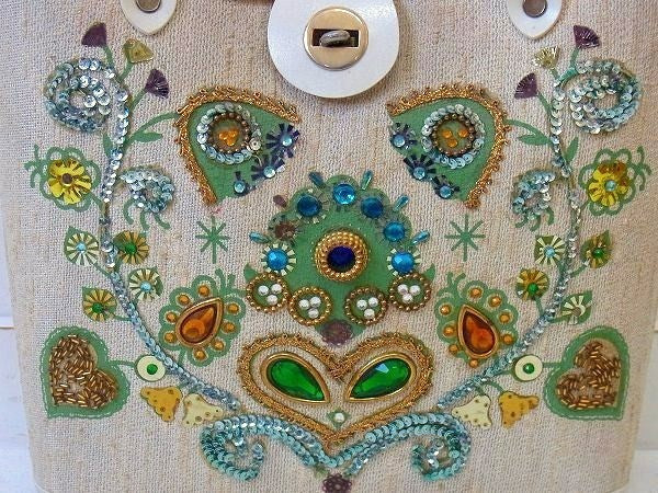 装飾 スパンコール US ラインストーン ゴージャス 花柄・ヴィンテージ・ジュエリーバッグ・鞄・