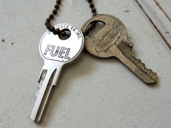 【1969s・コロラド州】ナンバープレート型・ヴィンテージ・キーホルダー・鍵2本・FUEL