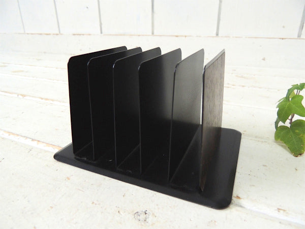 工業系・ウッドトーン スモールサイズ・メタル製・ヴィンテージ・書類スタンド ブックスタンド USA