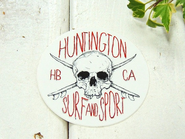 【ハンティントン サーフ&スポーツ/スカル&ドクロ柄】サーフショップ・カリフォルニア限定・ステッカー