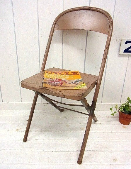 工業系・ヴィンテージ・スチールチェア/折り畳みイス USA