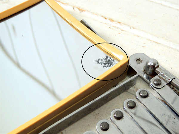 長方形 ミラー・アイアン製・ヴィンテージ・シェービングミラー スイングミラー 鏡 USA