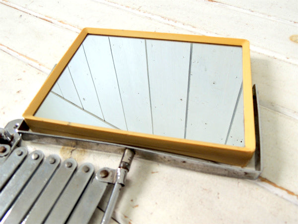 長方形 ミラー・アイアン製・ヴィンテージ・シェービングミラー スイングミラー 鏡 USA