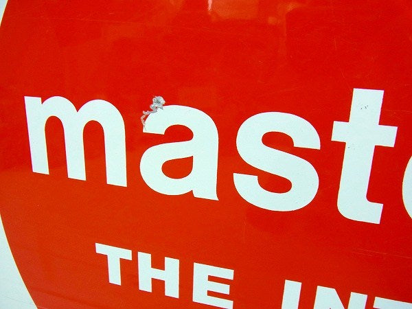 MASTER・マスターカード クレジットカード US ヴィンテージ・サイン・両面看板・USA