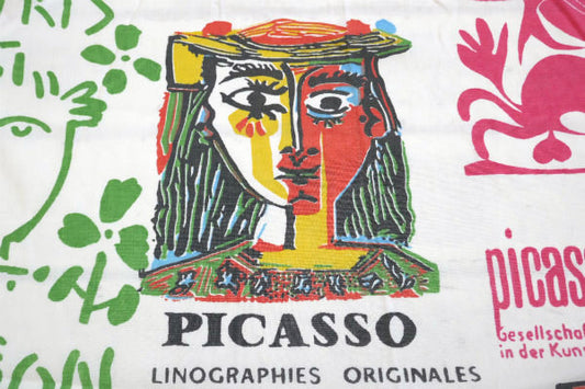 Picasso パブロ ピカソ 6作品  アート 70's ヴィンテージ ユーズドシーツ ベッドシーツ 生地 (ボックスタイプ)