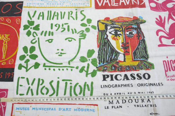 Picasso パブロ ピカソ 6作品  アート 70's ヴィンテージ ユーズドシーツ ベッドシーツ 生地 (ボックスタイプ)
