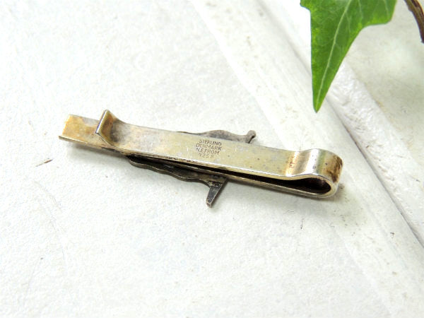 【北欧・デンマーク】★トリコロール・フラッグ・925シルバー・ヴィンテージ・タイピン・タイクリップ