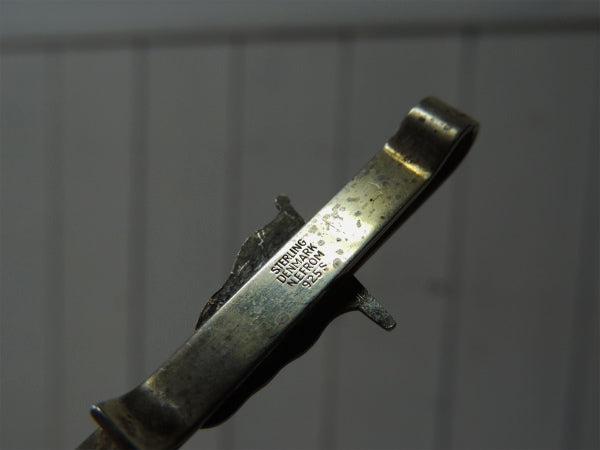 【北欧・デンマーク】★トリコロール・フラッグ・925シルバー・ヴィンテージ・タイピン・タイクリップ