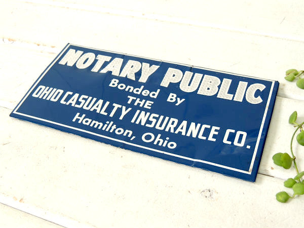 OHIO オハイオ州 保険会社 ビンテージ アドバタイジング 卓上&壁掛け サインプレート 看板 USA