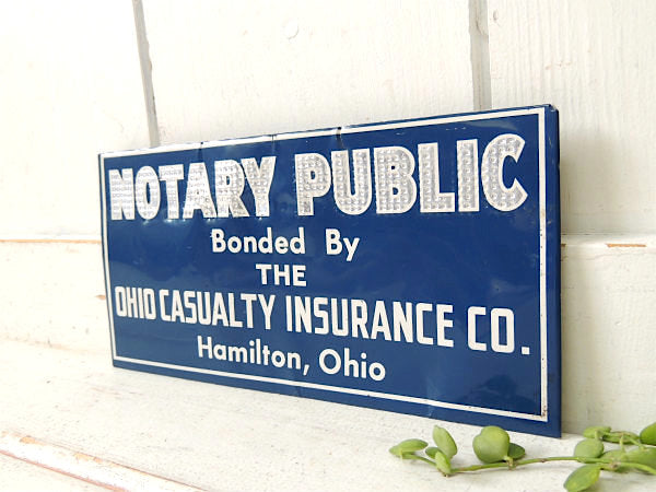 OHIO オハイオ州 保険会社 ビンテージ アドバタイジング 卓上&壁掛け サインプレート 看板 USA