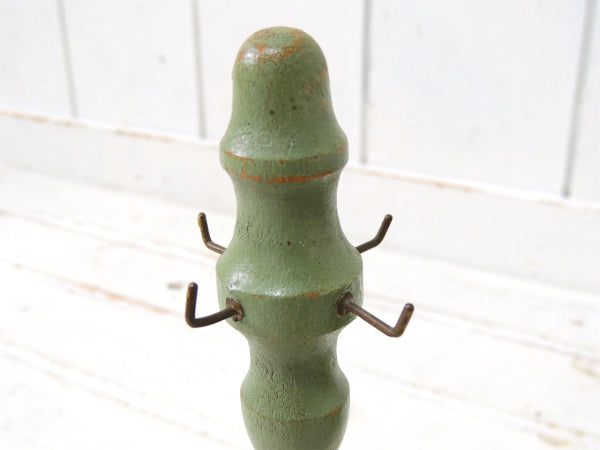 ミントグリーン 木製 ヴィンテージ  卓上 アクセサリースタンド ジュエリーホルダー  USA