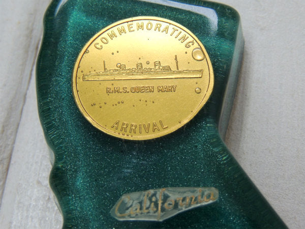 クイーン・メリー 1967年・QUEEN MARY 客船・カリフォルニア・ヴィンテージ・ペーパーウェイト・文鎮 ステーショナリー
