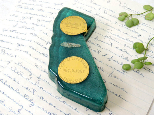 クイーン・メリー 1967年・QUEEN MARY 客船・カリフォルニア・ヴィンテージ・ペーパーウェイト・文鎮 ステーショナリー