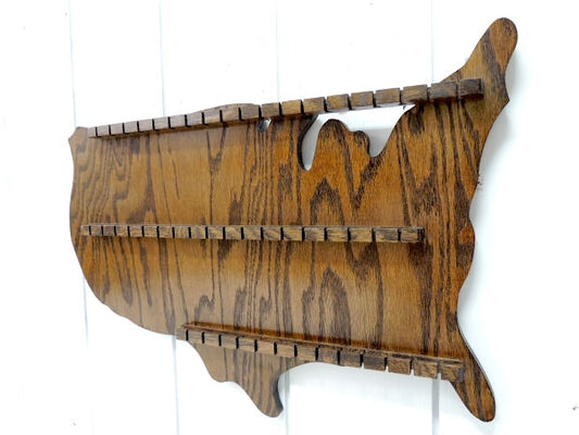 アメリカ マップ 地図・50本用 木製・アンティーク・スプーンホルダー・壁掛け・オブジェ・看板