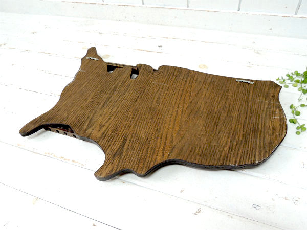 アメリカ マップ 地図・50本用 木製・アンティーク・スプーンホルダー・壁掛け・オブジェ・看板