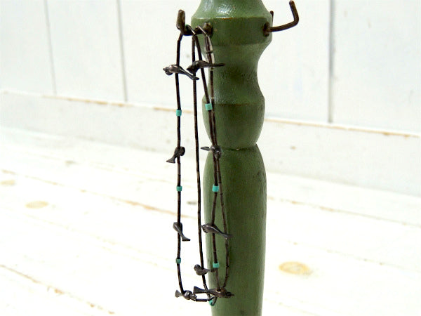 ミントグリーン 木製 ヴィンテージ  卓上 アクセサリースタンド ジュエリーホルダー  USA