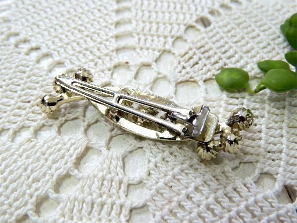 パール調・ヴィンテージ・ヘアクリップ/コスチュームジュエリー/アクセサリー USA