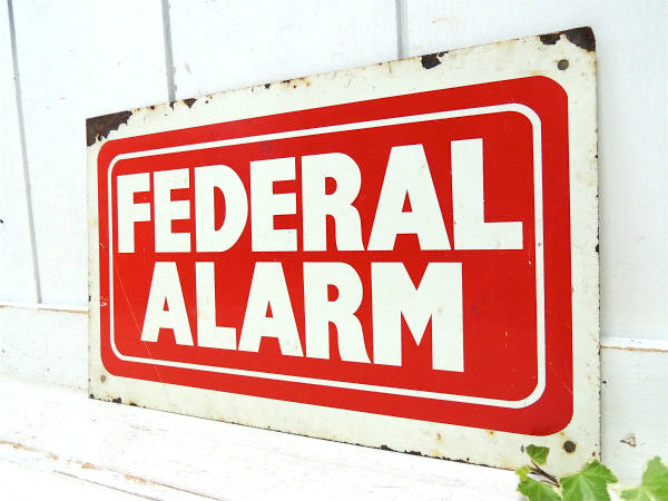 FEDERAL ALARM 警報 電話機 スチール製 PROFESSIONALヴィンテージ 両面サイン 看板 USA