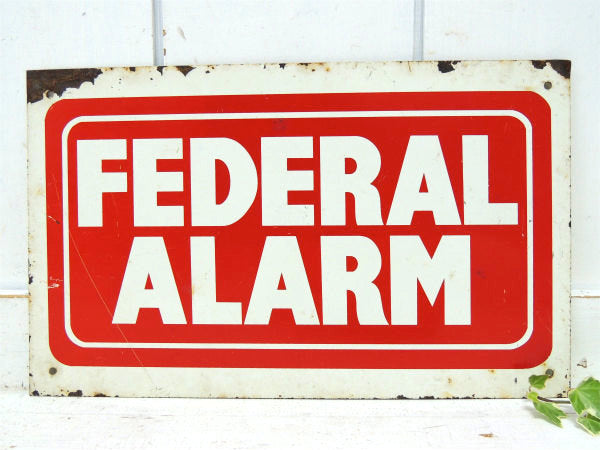 FEDERAL ALARM 警報 電話機 スチール製 PROFESSIONALヴィンテージ 両面サイン 看板 USA