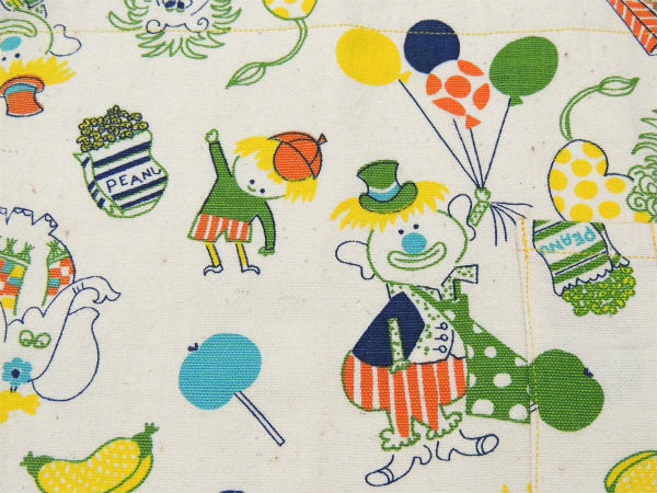 ピエロ 動物 お菓子柄 ポケット付き 子供用 ヴィンテージ ランチョンマット  USA