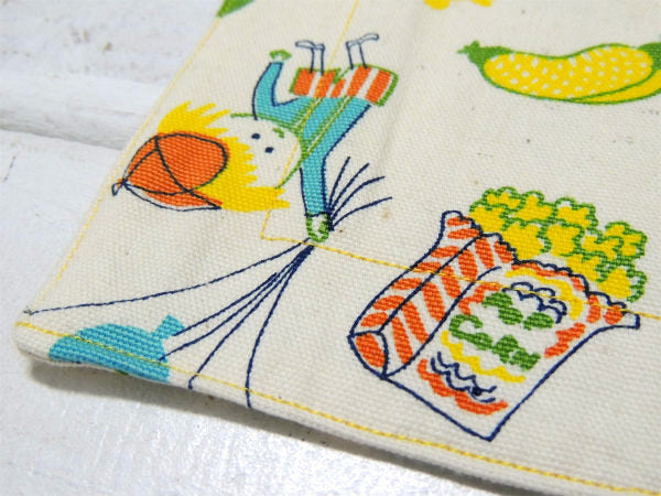 ピエロ 動物 お菓子柄 ポケット付き 子供用 ヴィンテージ ランチョンマット  USA