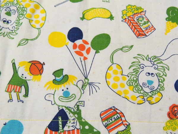 ピエロ 動物 お菓子柄 ポケット付き 子供用 ヴィンテージ ランチョンマット プレイスマット②