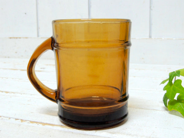 【Fire King】ファイヤーキング・アンバー色・バレルマグ・レンジャーマグ・食器 USA