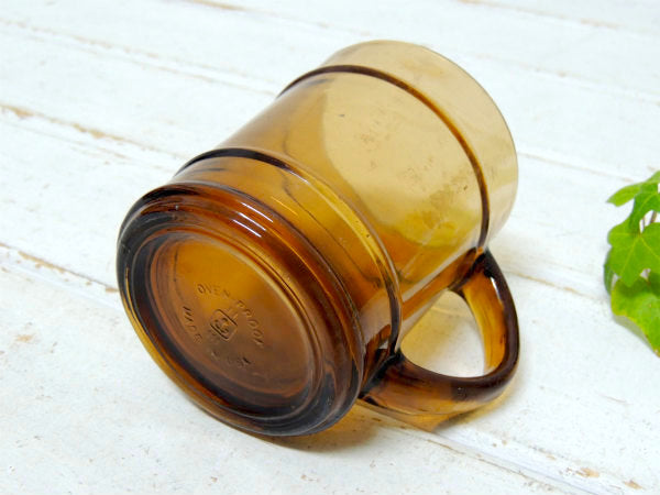 【Fire King】ファイヤーキング・アンバー色・バレルマグ・レンジャーマグ・食器 USA