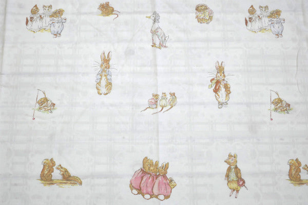 【ピーターラビット】Peter Rabbit・イギリス絵本・ヴィンテージ・USEDフラットシーツ
