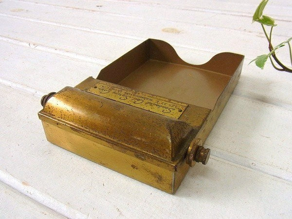 【パークシャーマン】真鍮製・メモトレイ付き・アンティーク・デスクカレンダー USA