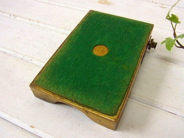 【パークシャーマン】真鍮製・メモトレイ付き・アンティーク・デスクカレンダー USA