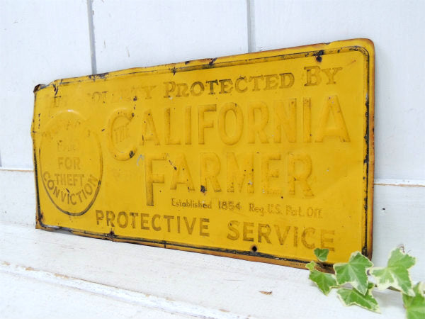 1854y カリフォルニア 農園 The California Farmer アンティーク  ブリキサイン 看板 1910年代〜1930年