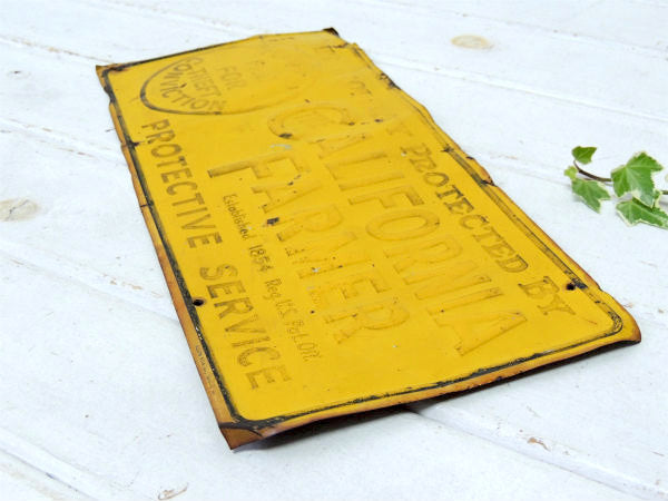 1854y カリフォルニア 農園 The California Farmer アンティーク  ブリキサイン 看板 1910年代〜1930年