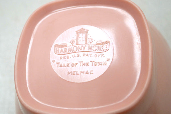 Melmac サーモンピンク メラミン 50s US ビンテージ プレート2枚+カップ 3点セット