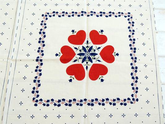 【Country Stencil Pillow】ハート柄・クッション・ヴィンテージ・パネル生地