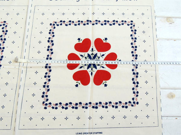 【Country Stencil Pillow】ハート柄・クッション・ヴィンテージ・パネル生地