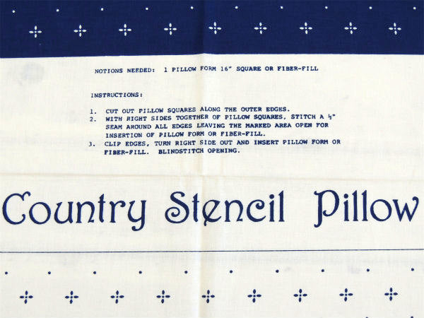 【Country Stencil Pillow】ハート柄・クッション・ヴィンテージ・パネル生地